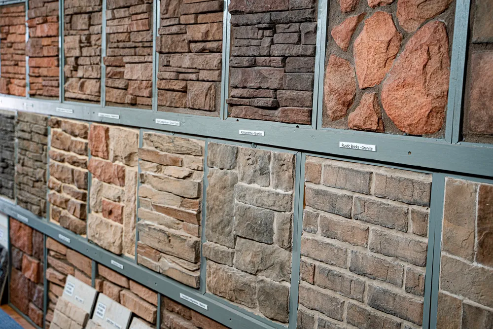 Sedona Stone Veneer's large variety of stone & pattern displays at the location in Mesa, AZ.